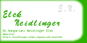 elek neidlinger business card
